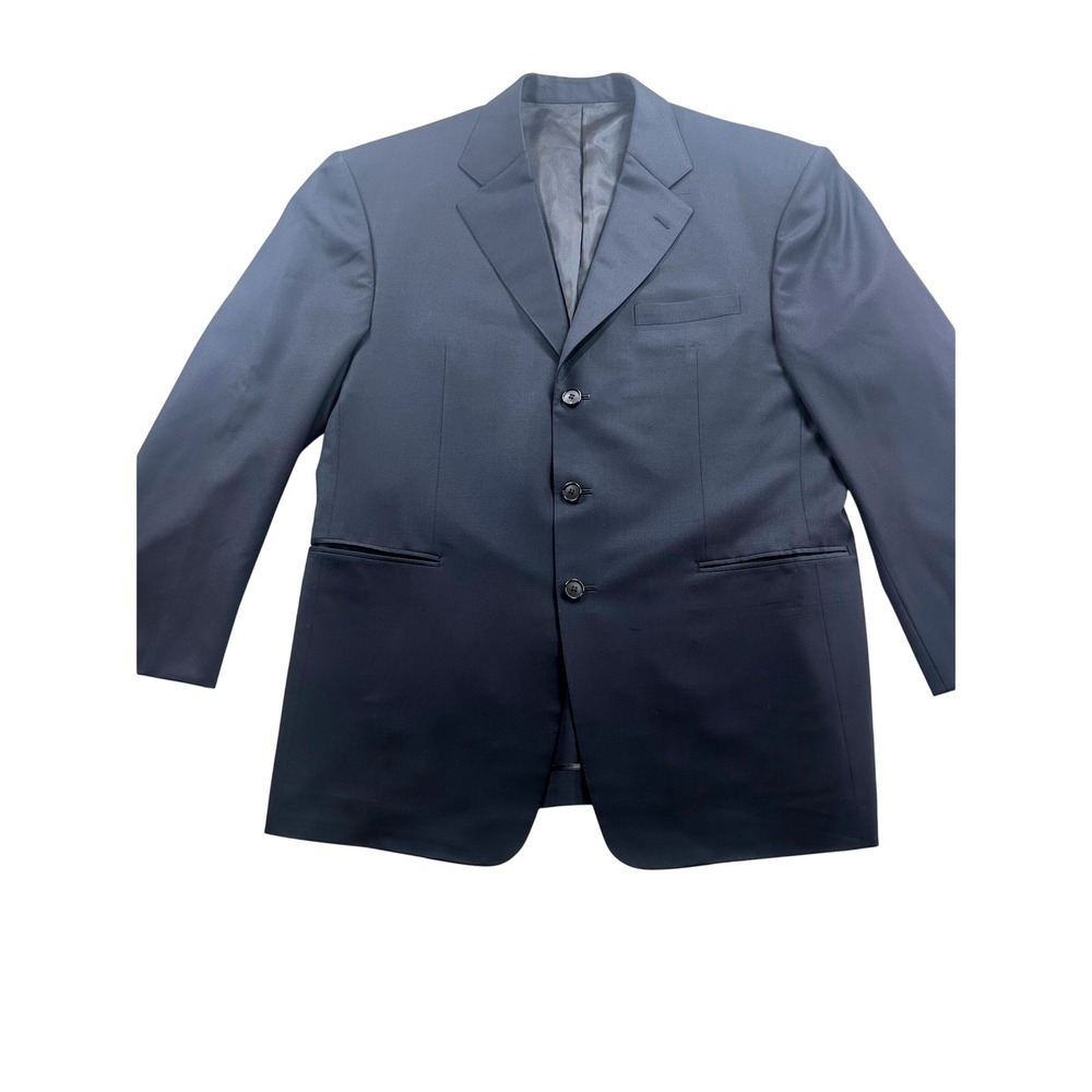 Jangmee Loro Piana Tasmanian Super 120s Wool Blazer Navy Blue 3 Button Jacket